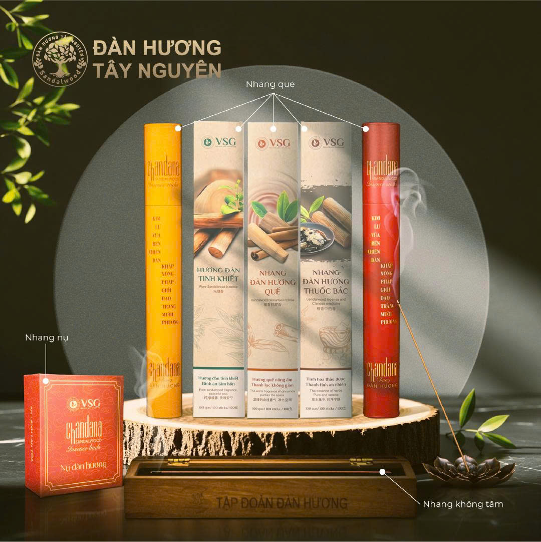 Các sản phẩm nhang Đàn Hương VSG.
